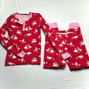 The Beaufort Bonnet Company Night Night Pajamas Geese Wreath Red Pink 12